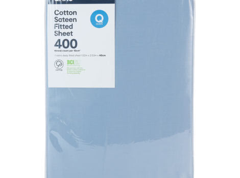 400 Thread Count Cotton Sateen Fitted Sheet