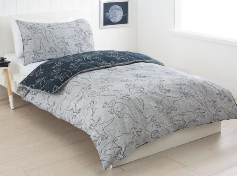 Dino Reversible Quilt Cover Set