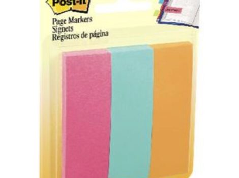 Post-It Page Markers 22 x 73mm Assorted 3 Pack